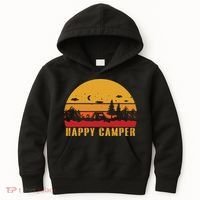 Happy Camper Retro Sunset Camping Kids Hoodie thumb 0