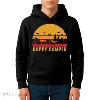 Happy Camper Retro Sunset Camping Kids Hoodie thumb 4