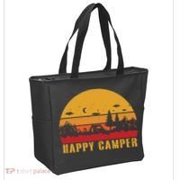 Happy Camper Retro Sunset Camping Tote Bag thumb 2