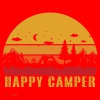 Happy Camper Retro Sunset Camping Santa Hat thumb 1