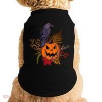 Halloween Crow Raven Pumpkin Fall Autumn Lover Doggie Tank thumb 0