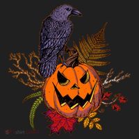 Halloween Crow Raven Pumpkin Fall Autumn Lover Beanie thumb 2