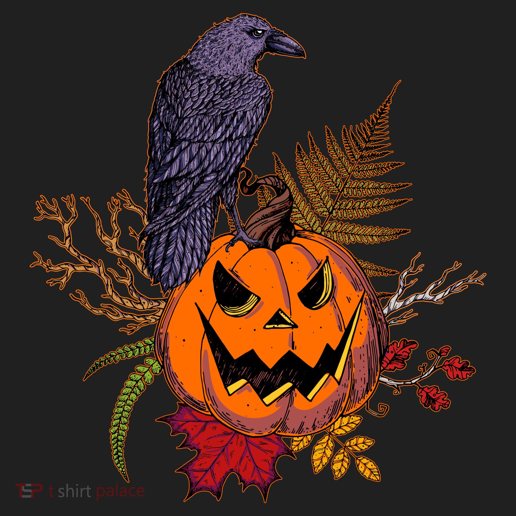 Halloween Crow Raven Pumpkin Fall Autumn Lover Beanie