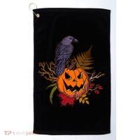 Halloween Crow Raven Pumpkin Fall Autumn Lover Golf Towel thumb 0