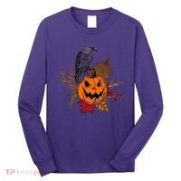 Halloween Crow Raven Pumpkin Fall Autumn Lover Long Sleeve Shirt thumb 0