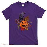 Halloween Crow Raven Pumpkin Fall Autumn Lover T-Shirt thumb 0