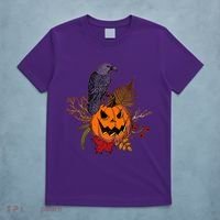 Halloween Crow Raven Pumpkin Fall Autumn Lover T-Shirt thumb 5