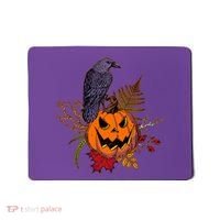 Halloween Crow Raven Pumpkin Fall Autumn Lover Mousepad thumb 0