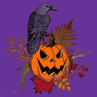 Halloween Crow Raven Pumpkin Fall Autumn Lover Mousepad thumb 1