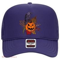 Halloween Crow Raven Pumpkin Fall Autumn Lover Hat thumb 0