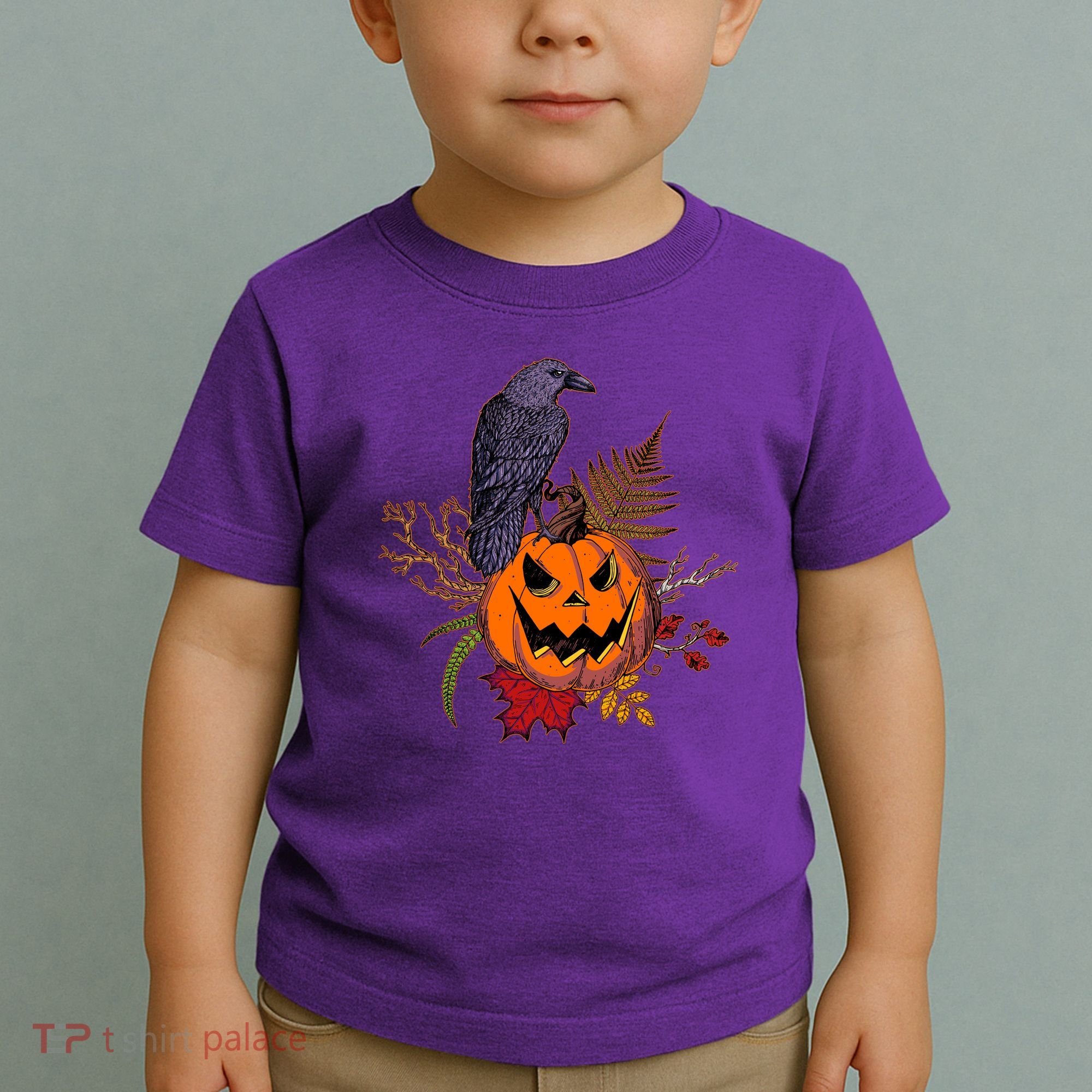 Halloween Crow Raven Pumpkin Fall Autumn Lover Toddler T-Shirt