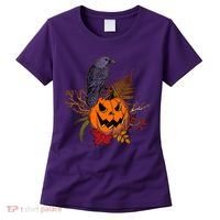 Halloween Crow Raven Pumpkin Fall Autumn Lover Women's T-Shirt thumb 0