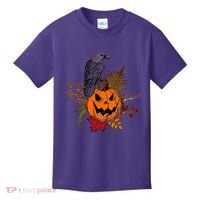 Halloween Crow Raven Pumpkin Fall Autumn Lover Kids T-Shirt thumb 0