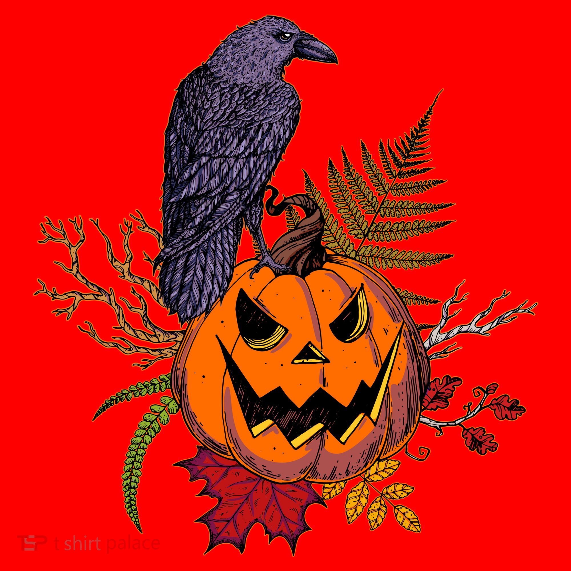 Halloween Crow Raven Pumpkin Fall Autumn Lover Santa Hat