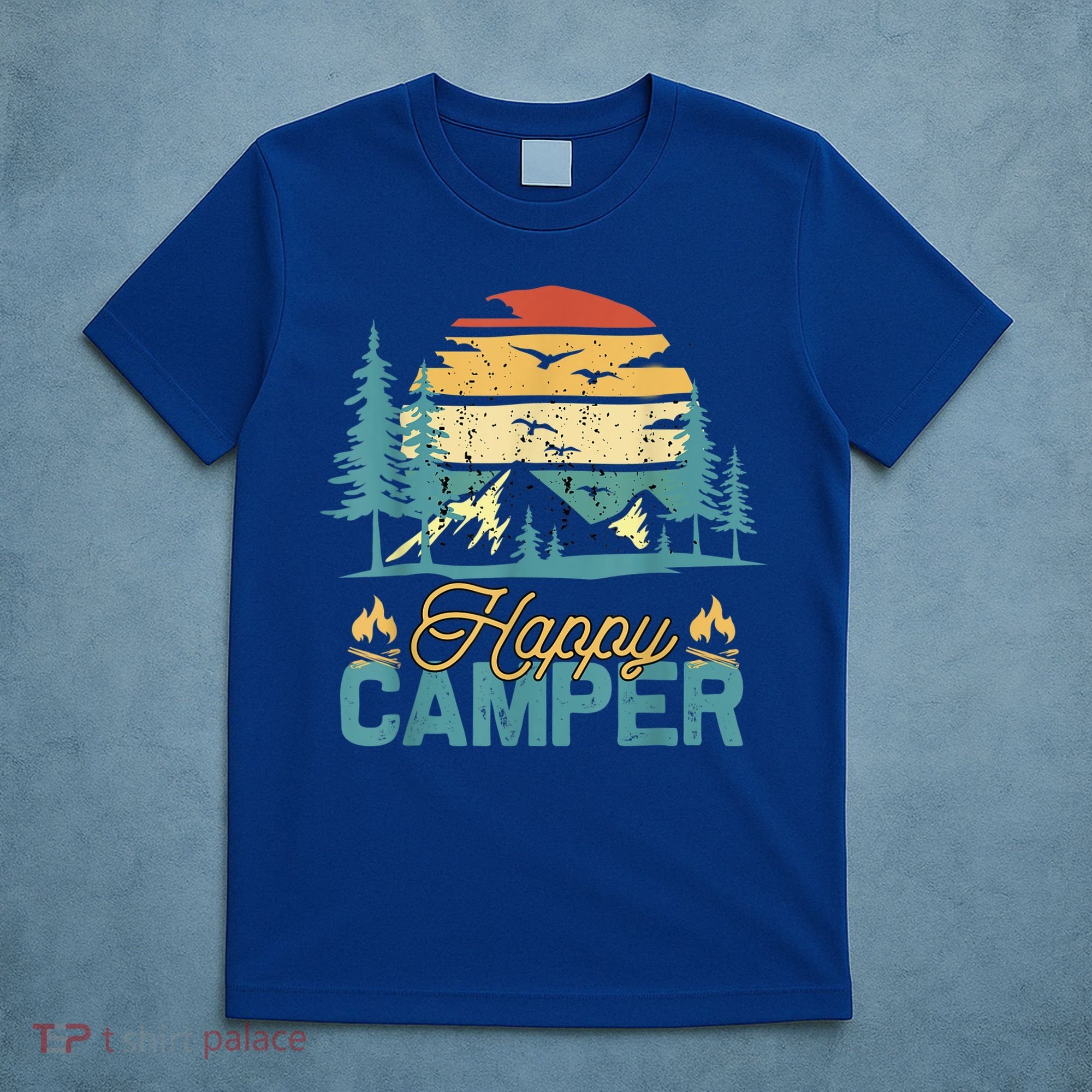 Happy Camper Retro Vintage Funny Matching Camping Crew T-Shirt