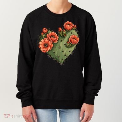 Heart Cactus Red Flower Women's Sweatshirt