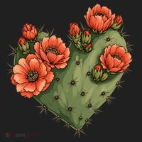 Heart Cactus Red Flower Women's Sweatshirt thumb 2