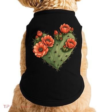 Heart Cactus Red Flower Doggie Tank