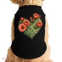 Heart Cactus Red Flower Doggie Tank thumb 0