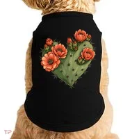Heart Cactus Red Flower Doggie Tank thumb 0