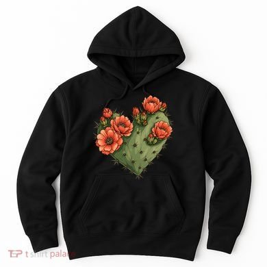 Heart Cactus Red Flower Hoodie
