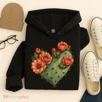 Heart Cactus Red Flower Hoodie thumb 4