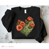 Heart Cactus Red Flower Sweatshirt thumb 2