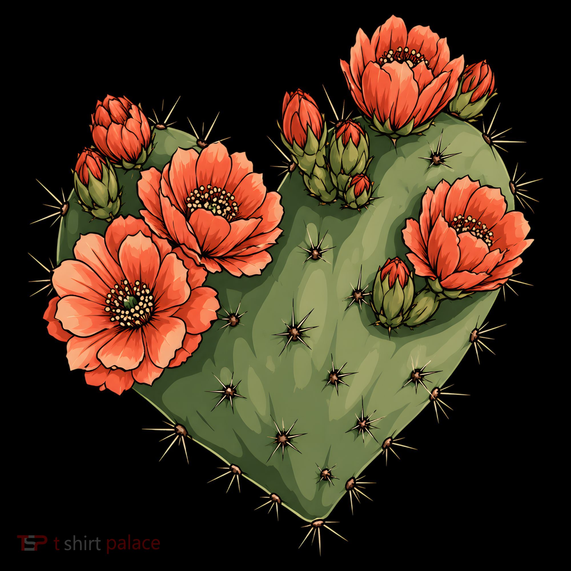 Heart Cactus Red Flower Sweatshirt