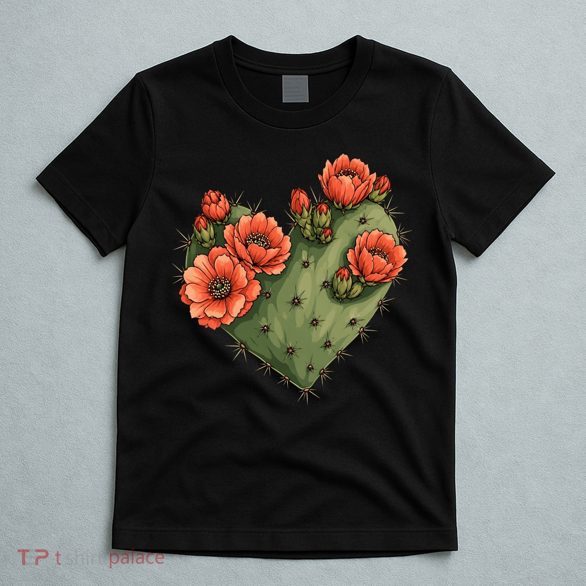 Heart Cactus Red Flower T-Shirt