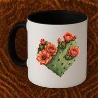 Heart Cactus Red Flower Coffee Mug thumb 2