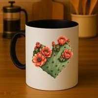 Heart Cactus Red Flower Coffee Mug thumb 4