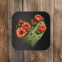 Heart Cactus Red Flower Coaster thumb 0