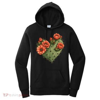Heart Cactus Red Flower Women's Hoodie