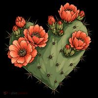 Heart Cactus Red Flower Women's Hoodie thumb 2