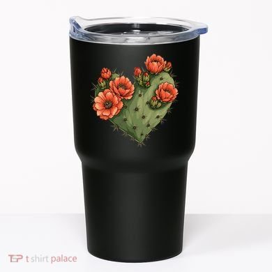 Heart Cactus Red Flower Tumbler