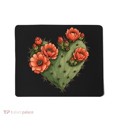 Heart Cactus Red Flower Mousepad