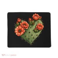 Heart Cactus Red Flower Mousepad thumb 0