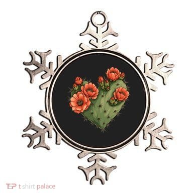 Heart Cactus Red Flower Ornament