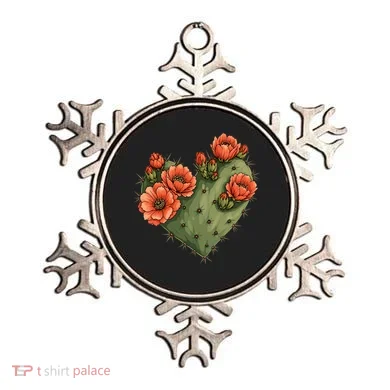 Heart Cactus Red Flower Ornament