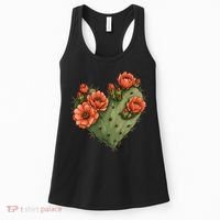 Heart Cactus Red Flower Women's Tank Top thumb 0