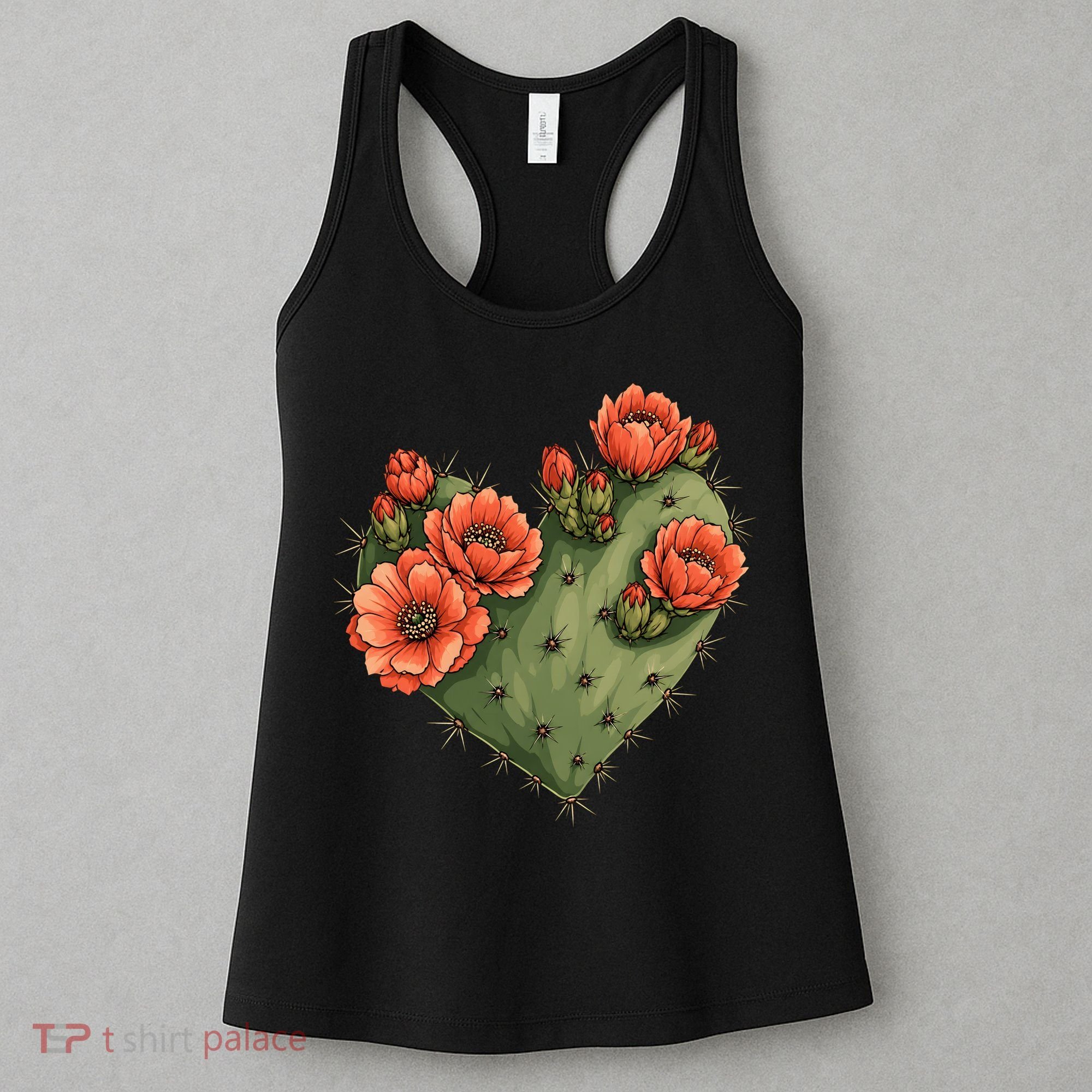 Heart Cactus Red Flower Women's Tank Top