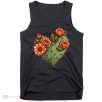 Heart Cactus Red Flower Tank Top thumb 0