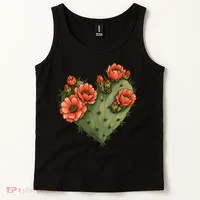 Heart Cactus Red Flower Tank Top thumb 2