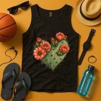 Heart Cactus Red Flower Tank Top thumb 4