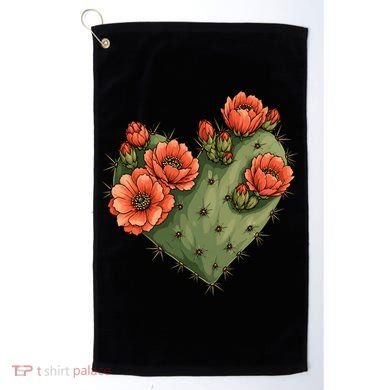 Heart Cactus Red Flower Golf Towel