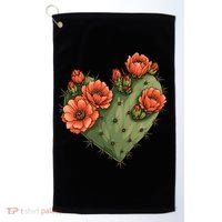 Heart Cactus Red Flower Golf Towel thumb 0