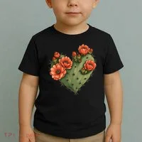 Heart Cactus Red Flower Toddler T-Shirt thumb 2