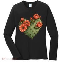 Heart Cactus Red Flower Women's Long Sleeve Shirt thumb 0