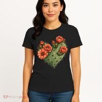 Heart Cactus Red Flower Women's T-Shirt thumb 4