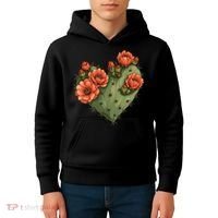 Heart Cactus Red Flower Kids Hoodie thumb 4